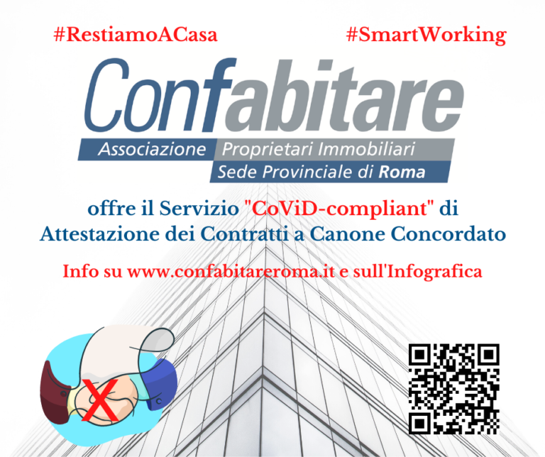 CONFABITARE ROMA continua a seguirti in Smart Working, senza rischi.