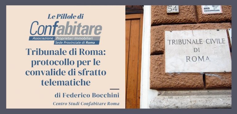Tribunale di Roma: rilascio convalide di sfratto nel fascicolo telematico