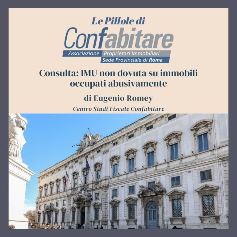 Immobili occupati abusivamente: l’IMU non è dovuta.