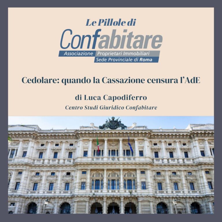 Cedolare secca: quando la Cassazione “censura” l’Agenzia delle Entrate