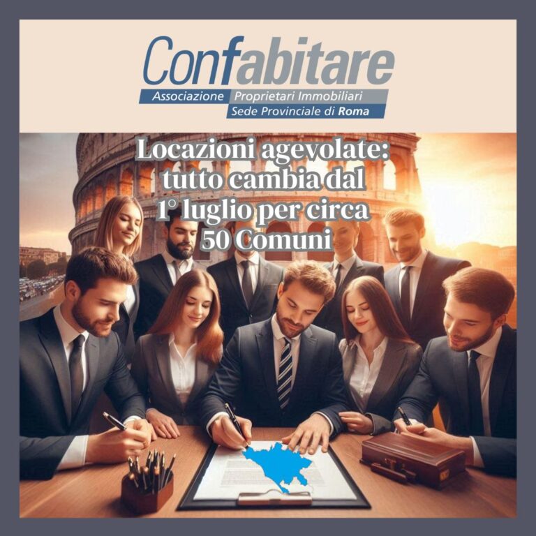 Locazioni agevolate: tutto cambia dal 1° luglio per circa 50 Comuni