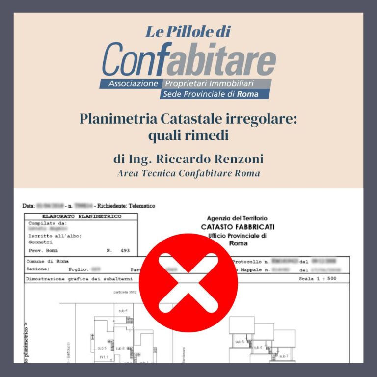 Planimetria catastale irregolare: quali rimedi