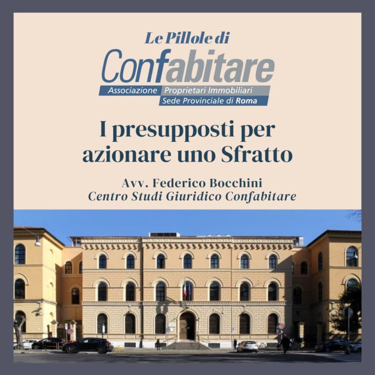 I presupposti per poter azionare uno Sfratto