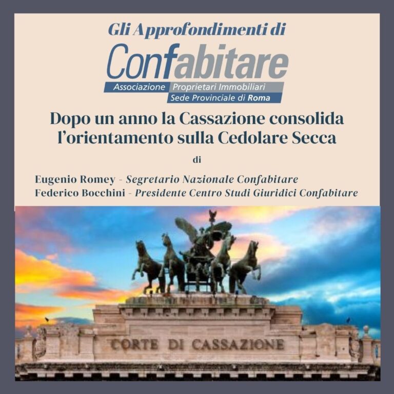 Dopo un anno, la Cassazione consolida l’orientamento sulla Cedolare Secca