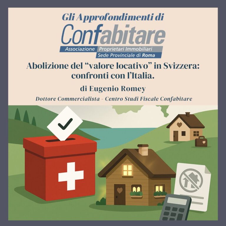 Abolizione del “valore locativo” in Svizzera: confronti con l’Italia.